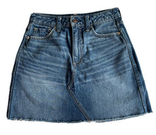 Load image into Gallery viewer, Women's Abercrombie & Fitch Denim Skirt Stretch Raw Edge Sz 25 Mini Short