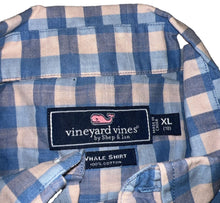 Load image into Gallery viewer, Boy's Vineyard Vines Blue Pink Plaid Lightweight Button Down Shirt Top LS XL 18