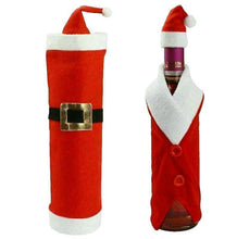 Load image into Gallery viewer, 2 piece set Wine Bottle Set Christmas Cap On Bottle Santa Gift Belt Gift