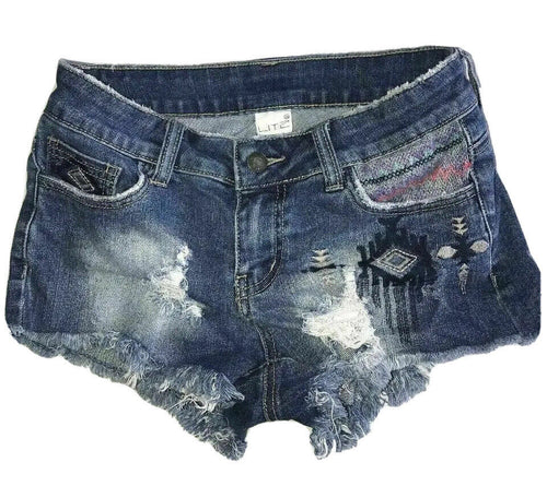 Women's Litz Shorts Size 26 Denim Jean Fray Destroyed Ripped