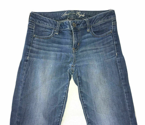 Women's American Eagle Jeans Denim Pants Size 2 Regular Jegging Distressed Blue