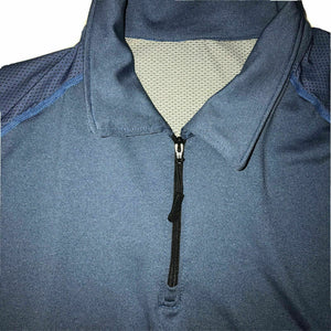 Men's Blue WSI Hypertech Bamboo Shirt Top Sportswear Logo Northstar MLS Collar