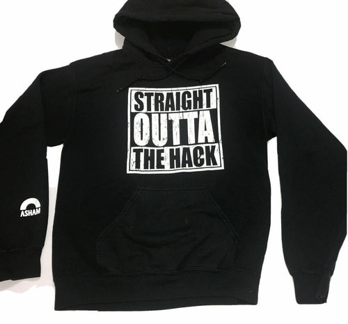 Women's Straight Outta The Hack Hoodie Sweatshirt Size Small Black