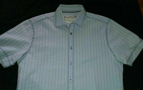 Men's James Campbell Sz Large Button Down Shirt Short Sleeve