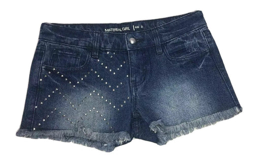 Women's Material Girl Shorts Size 3 Studs Mini Denim Distressed