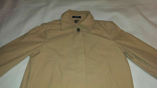 Women's Chaps RL Tan Beige Jacket Coat Size Small Lightweight Nice