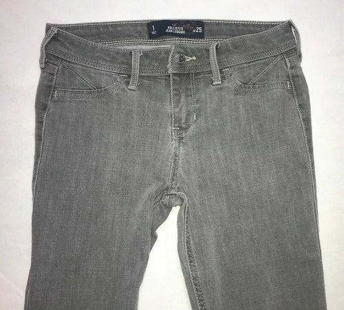 Women's Hollister California Jeans Denim Pants Sz 25 Sz 2 Jegging Gray Skinny