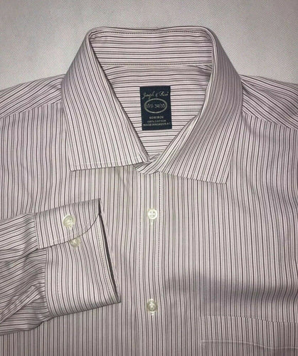 Men's Joseph & Feiss Button Down Shirt Size 15.5 34/35 Medium Striped Purple