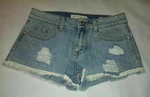 Womens Bullhead Jean Shorts size 3 Short Shortie Denim Rips