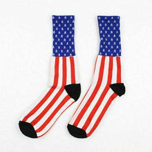 Load image into Gallery viewer, 1 pair USA Flag Calf High High Socks American Patriotic United States 4th July