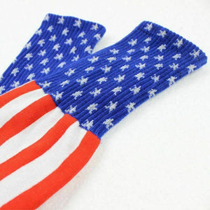 1 pair USA Flag Calf High High Socks American Patriotic United States 4th July