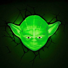 Load image into Gallery viewer, 3D light FX Star Wars Yoda Face 3D Deco LED Wall Light New