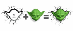 3D light FX Star Wars Yoda Face 3D Deco LED Wall Light New