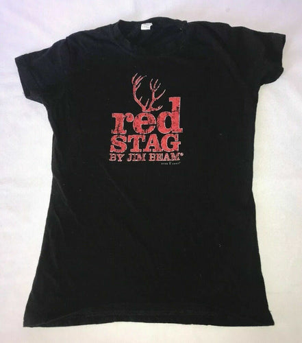 Women's Red Stag Jim Beam Whiskey Liquor Bar Top Size Medium Shirt