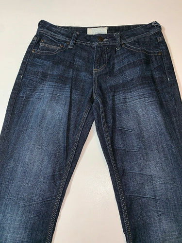 Women's Maurices Bootcut Denim Jeans Sz 3/4 Short Morgan Boot Dark Distress