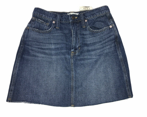 Women's Madewell Denim Skirt Size 25 Mini Blue Cut Off NEW NWT