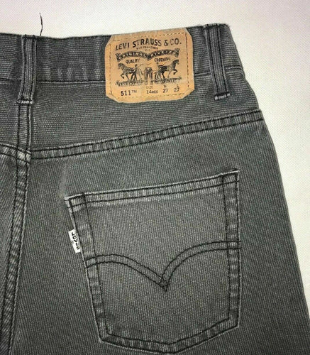 Boy's Levi's Strauss 511 Jeans Pants Size 14 Regular Slim Gray 27