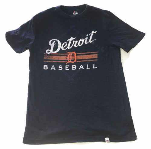 Men's Detroit Tigers MLB Baseball T-Shirt Size Small Majestic Navy Blue