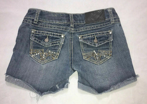 Women's Junior's Almost Famous Jeans Shorts Size 3 Mini Cut off Distressed