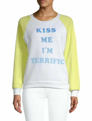 Women's Wildfox Sweatshirt Sweater Kiss Me I'm Terrific Size Small NEW NWT