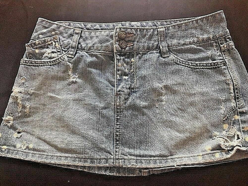 Women's 2g Simply Best Jeans Denim Skirt Acid Wash Size Medium