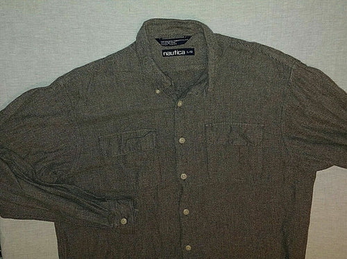 Men's Nautica Size Large Button Down Dress Shirt Knit Top