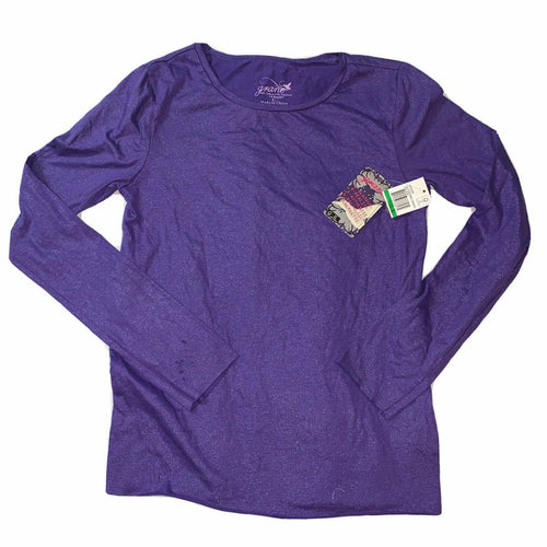 Women's Grane L/S Shirt Top Purple Crewneck Shimmer Sz Large Sparkle NWT