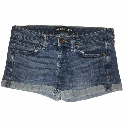 Women's Express Denim Jean Shorts Sz 4 Rips Distressed Stretch Cuffed