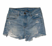 Load image into Gallery viewer, Women&#39;s American Eagle Outfitters Sz 0 Shorts Denim Jean Hi-Rise Shortie