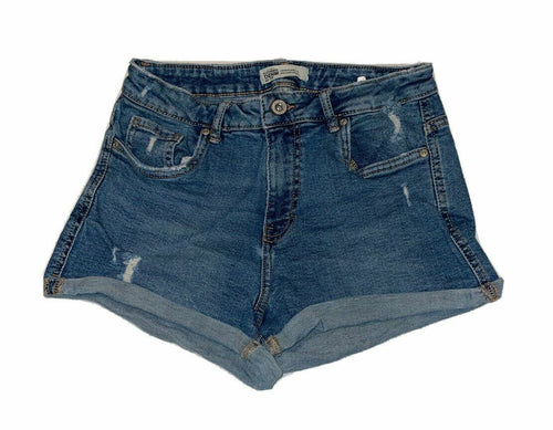 Women's Trafaluc Zara Hi-Rise Sz 4 / 26 Shorts Denim Jean Mini