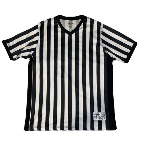 Men's Honig Referee Umpire Stripe Shirt Top Whistle Stop Uniform Costume Large