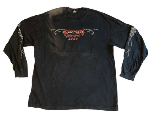 Men's Sturgis Bike Week 2009 T Shirt Top Black XL L/S Motorcycle Bleach Fade