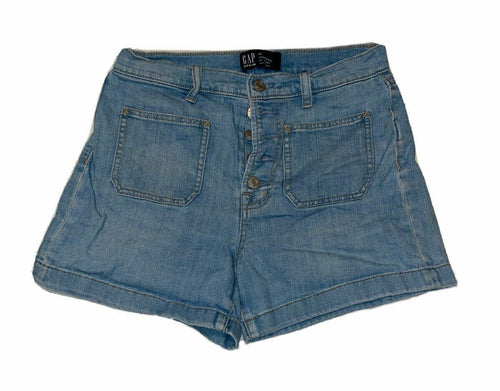 Women's Gap Hi-Rise Short Button Fly Denim Jean Sz 26 Mom